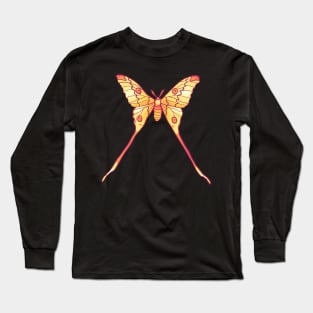 Luna Moth Witchy Magical Insect Yellow Orange Long Sleeve T-Shirt